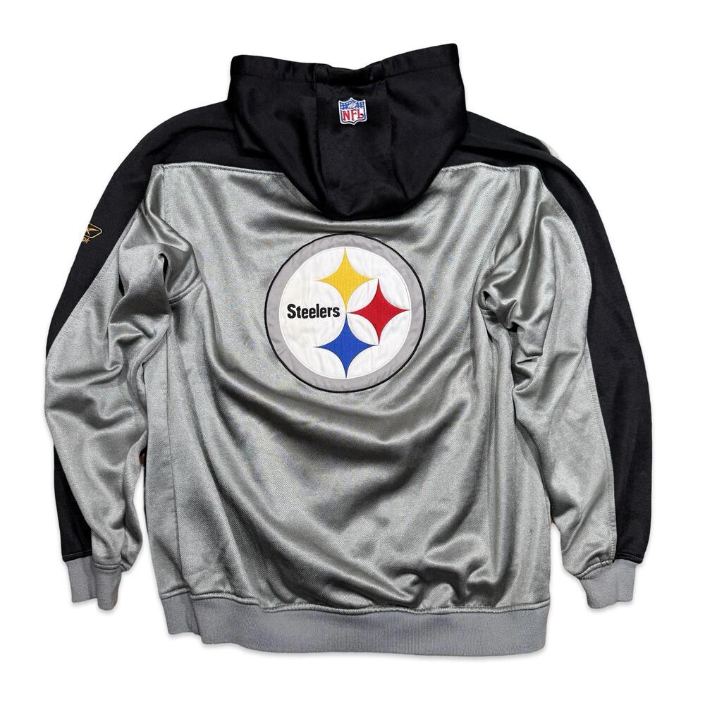 Y2K Reebok Pittsburgh Steelers NFL Logo Hoodie Sweatshirt - Picture 2 of 7